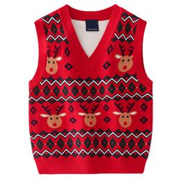 Waistcoat Boys Vests Autumn Winter Plush Thicken Coat Christmas Kids Clothes Jacket Pullover Sweater For Warm Waistcoats 230311