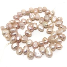 Pendant Necklaces 16 Inches 8-9mm Natural Lavender High Lustre Side Drilled Flat Baroque Pearl Loose Strand