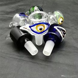 Crooked Colour eye bubble head Wholesale Glass bongs Oil Water Pipes Glass Pipe Oil Rigs Smoking