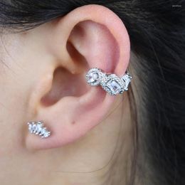 Backs Earrings Copper Silver Colour Ear Cuff For Women 1 Pcs Charming Zircon Clip On Gold Earcuff Without Piercing Jewellery