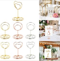 Party Decoration 5cm Heart Shape Table Number Holder Photo Picture Cards Display Stand Name Seating Labels Placecard Clips for Wedding Party