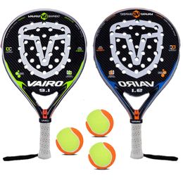 Tennis Rackets Raquete Vairo 9 1 Carbon Paddle Padel Fibre Pop ball Racquets 230311