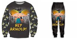 Men and Women 3D Printed Hey Arnold Casual Suit Fashion Sweatshirt and Trousers Exercise Suit A132