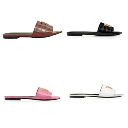 2023 new luxury designer leather sandals summer flats fashionable beach flip-flops size 35-45