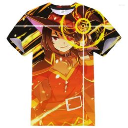 Men's T Shirts Anime Konosuba Men's T-shirts Kawaii White T-shirt 3D Print Men Women Tshirt Megumin Unisex Harajuku Streetwear Oversized