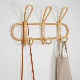 Hangers Rattan Wall Hooks Kids Garments Organiser Rack Clothes Hat Hanging Hook Hanger Room Decor