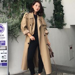 Women's Trench Coats Yu L H Store2023 Arrival Long Coat Women Double Breasted Slim Korean Outwear