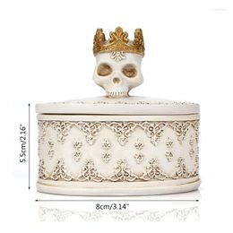 Jewellery Pouches Gothic Retro Mini Storage Box Skull Crown Organiser Desktop Decoration A0NF