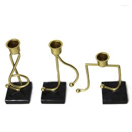 Candle Holders Luxury Music Notes Holder Stand Iron Candlestick For Wedding Home