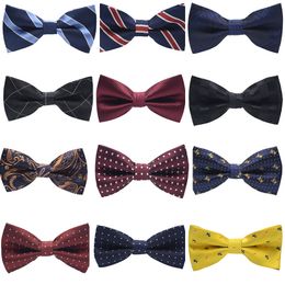 Groom Business Suit Bow Ties British Bowtie Elegant Adjustable Jacquard Weave Polyester Ties