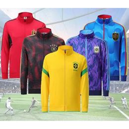 Men's Tracksuits warm training clothing Brazil Argentina Portugal Europes full zipper long sleeve sports suit jogging shirt