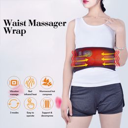 Back Massager Electrict Heating Massage Belt Lumbar Back Waist Massager Support Vibration Physiotherapy Spine Protect Pain Relief Health Care 230311