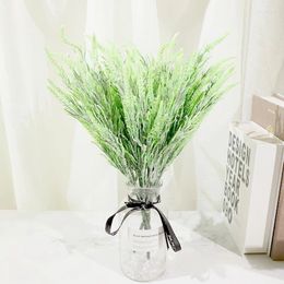 Decorative Flowers Artificial Fake Green Plants Aquatic Yellow White Garden Planting Grasses Purify Air Environment