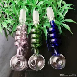 Hookahs New color spiral straight pot Wholesale Glass Bongs Accessories, Glass Water Pipe