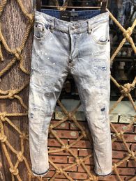 DSQ PHANTOM TURTLE Men's Jeans Mens Luxury Designer Jeans Skinny Ripped Cool Guy Causal Hole Denim Fashion Brand Fit Jeans Men Washed Pants 1028