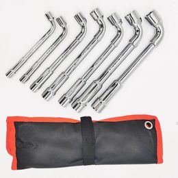7pcs Wrench Set L Type Chrome Vanadium Steel Double Head Outer Hexagon 6/7/8/9/10/11/12mm End Hand Tools