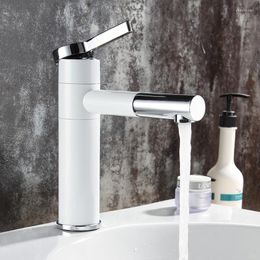 Bathroom Sink Faucets Basin Brass Faucet Vessel Sinks Mixer Vanity Tap Swivel Spout Deck Mounted White Colour Washbasin LT-701L