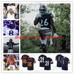 Custom 2021 Football Virginia Cavalier College UVA Jersey Brennan Armstrong Billy Kemp IV Nick Jackson Wayne Taulapapa Lavel Davis Jr.