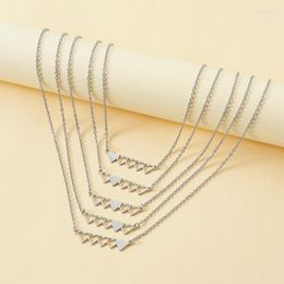 Chains 5Pcs/set Clavicle Chain Mother Daughter Matching Necklace Gift For Family Sister