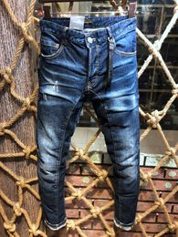 DSQ PHANTOM TURTLE Jeans da uomo Jeans firmati di lusso da uomo Skinny strappati Cool Guy Causal Hole Denim Fashion Brand Fit Jeans Pantaloni lavati da uomo 1031
