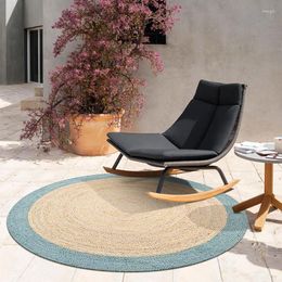 Carpets Hand Braided Jute Carpet Living Room Coffee Table Area Rugs Luxury Nordic Outdoor Rug Round Lounge Floor Mat