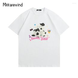 Men's T Shirts Summer Black White Shirt Fashion Dog Printed Short Sleeve Oversized Couple Cotton Harajuku Unisex Tops Tees