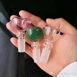 Threaded coloured point bubble head Wholesale Glass Hookah, Glass Water Pipe Fittings,