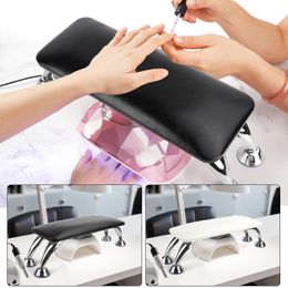 Hand Rests White Black Genuine Leather Nail Hand Rest Pillow Manicure Table Hand Cushion Pillow Holder Arm Rests Nail Art Stand Manicure 230311