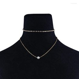 Choker Women's Jewellery Multilayer Simple S Pearl Man-made Diamond Fashion Necklace Elegant Versatile Girl's Ornament