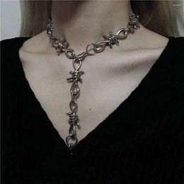 Chains Barbed Wire Choker Necklace Grunge Vintage Punk Emo Accessory Goth