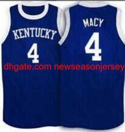 Rare #4 KENTUCKY WILDCATS KYLE MACY College Basketball Jersey custom any name number jersey