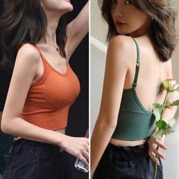 Women's Tanks Women's Solid Color Sexy Vest Bottoming Strap Blouse Korean Tops Streetwear Top Harajuku Fashion Ropa De Mujer