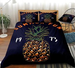 Bedding Sets Pineapple Set Fruits Duvet Cover Tropical Bed Linen Kids Teens Home Textile Bedclothes Microfiber