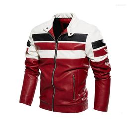 Men's Jackets Trendy Motor Leather Fleece Jacket Outwear Men Winter Fashion Biker PU Coat Man Slim Bomber JacketMen's