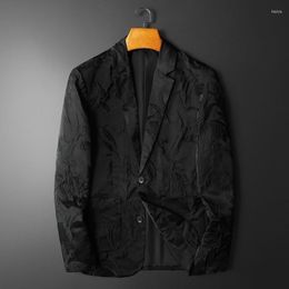Men's Suits Trendy Casual Jacquard Suit Jacket Chaqueta Formal Prom S For Men British Style Hombre Business Blazer