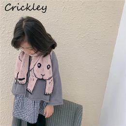 Scarves Wraps Cotton Kids Scarf Lovely Cute Animal Pattern Knitting Toddler Shawl for Boys Girls Soft Warm Autumn Winter Children 230311