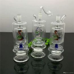 Classic Duckling Double-deck Separator Glass Mute Filtration Water Tobacco Bottle Wholesale Bongs Oil Burner Pipes Water Pipes Glass Pipe Oi