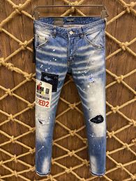 DSQ PHANTOM TURTLE Jeans da uomo Classic Fashion Jeans da uomo Hip Hop Rock Moto Mens Design casual Jeans strappati Distressed Skinny Denim Biker Jeans 1047