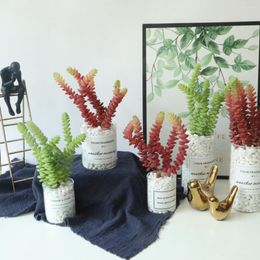 Decorative Flowers Artificial Plants For Home Decor Plastic Fake Plant Sansevieria Desert Succulent Agave Faux Foliage Living Room Office