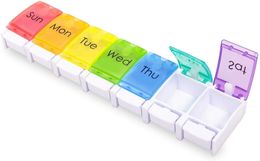 Colourful Pill Box Medicine Organiser 7 Days Weekly Pills Box Tablet Holder Storage Case Container Pillbox For Travelling dh3001