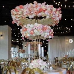 decor 90cm/100cm/110cm/1.2m tall large gold metal flower support for wedding centerpieces imake644