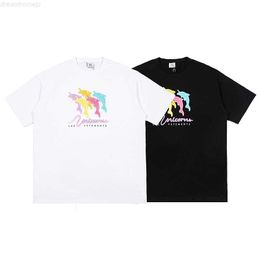 2023 Summer Vetements Мужская одежда для пары футболка цветной дельфин Unicorn Fashion Top 0312