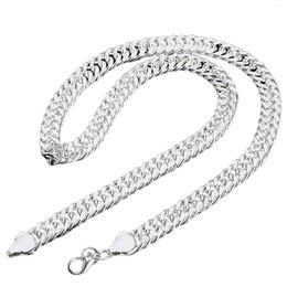 Choker Fashion Silver Necklace Simple Full Side Clavicle Chain Personalized Accessories Women Men TEN