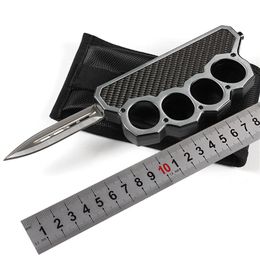 Nova luva benchmada ação dupla dobrando faca automática lâmina alumínio de alumínio externo bolso de bolso tático de sobrevivência tática cuttin238o