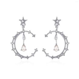 Stud Earrings & Star Fashion For Women Dangle Moon CZ Round Jewellery Trendy Earring