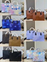 Luxury Designer Tote Bag Women Shopping Bags Woman Handbag Fashion Shoulder Handbags Flower Embossing Printed Graffiti