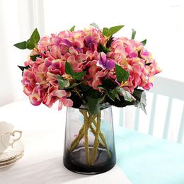 Decorative Flowers Faux Silk Beautiful Artificial Hydrangea 1Pc Fade-resistant Vibrant Colour Pography Accessory Flower For Anniversary