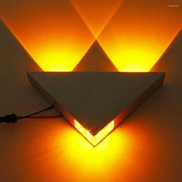 Wall Lamps 3W High Power Aluminium Triangle LED Lamp Modern Garden Home Light Indoor Outdoor Decoration