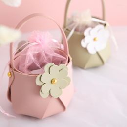 Gift Wrap Wedding Favour Candy Boxes For Guest Leather Bags Bridal Shower Favours Small Reusable Bag With Handles Party