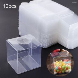 Gift Wrap Transparent Wedding Favours Present Pocket Plastic Candy Boxes Square Bag Cookie Pouch Chocolate Box